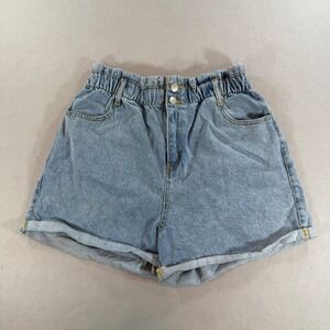 Love Tree Denim Paperbag Jean Shorts High Rise Light Wash Womens Large